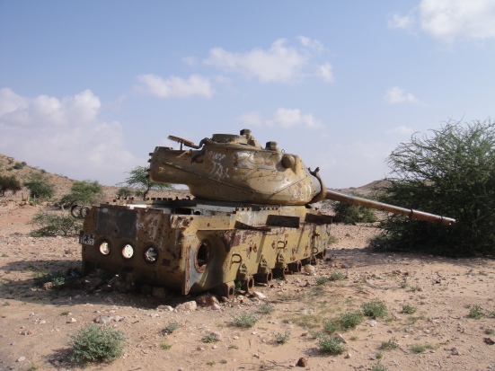 Bombed out tank in Somalia
