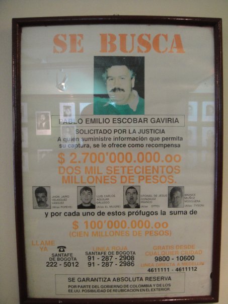 Pablo Escobar wanted poster