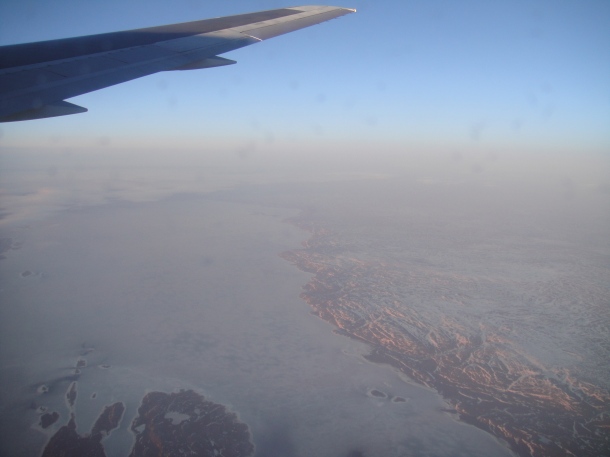 flying over the arctic